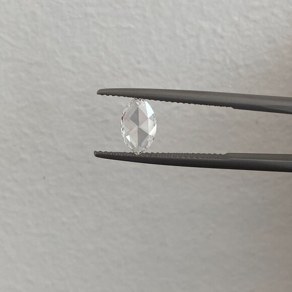 Anna Sheffield 0.65ct Rose Cut Diamond Ring Yellow Gold & Grey Diamond Trillions - Picture 3 of 3